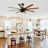 52 Inch Ceiling Fan With 6 Speed Wind 8 Dual Colors Blades Remote Control Reversible DC Motor With W934P208510