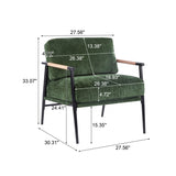 27.56" Modern Accent Chair with Plush Cushions, Minimalist Metal Frame, and Wooden Armrest Design N767P215306G