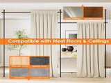 Drill-Free L-Shaped Room Divider Curtain Rod, Adjustable 28"-142"W x 4-10 ft H Heavy-Duty Partition 40379291