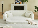 87-inch Curved Convertible Sofa Recliner, 2-in-1 Fold-Out Sofa Bed, with Pull-Out Base and Deep Seat W3505P452804