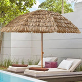 8'Thatch Patio Tiki Umbrella Tropical Palapa Raffia Tiki Hut Hawaiian Hula Beach Umbrella,Straw W2516P180015