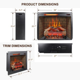 28 inch Infrared Electric Fireplace withTrim kit Insert, Touch Panel Home Decor Heater, Smokeless W1769P252987