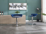 Set of 2 Bar Stools,with Chrome Footrest and Base Swivel Height Adjustable Mechanical Lifting Velvet W1249P247741