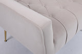 Upholstered Accent Chair with Tufted Cushions and Ottoman In Beige B2730P271433