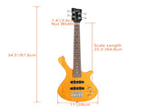GW101 36in Small Scale Electric Bass Guitar Suit With Mahogany Body SS 37673559