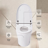 Heated Seat Smart Toilet without Bidet, Upmarket Compact Dual Flush Toilet 1/1.28 GPF, Tank less WF314230AAA
