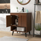 Wooden bathroom cabinet with sink 69154735