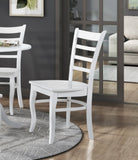 ZNTS White Finish Dining Chairs Set of 2 Wooden Ladder-Back Casual Farmhouse Style Kitchen Dining Room B011P188439