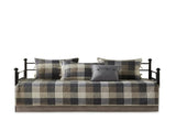 6 Piece Reversible Plaid Daybed Cover Set Neutral Daybed B035P266679