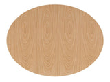 47 inch Round MDF Dining Table for 4, Modern Farmhouse Kitchen Table with Wood Strip Base, Oak 19836967