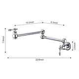 Wall Mount Folding Kitchen Pot Filler Faucet W2287P153396