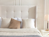 Peyton Upholstered King Bed / 54" High Headboard / Traditional Hand Buttoned Tufting / Nailhead Trim B083P152027