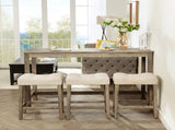 4-Piece Bar Table Set with Power Outlet, Dining Bar Table and Chairs Set,Bar Table Set with 3 Padded W1998P193826