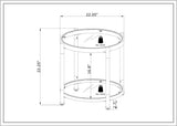 ZNTS W82153571 Contemporary Acrylic End, Side with Tempered Glass Top, Chrome/Silver End W107194357