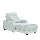 Electric Lounge Chair with Adjustable Backrest, Lumbar Pillow, Wireless Charging and Cup Holder, W2817P255562