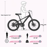 ZUKKA Mountain Bike,20 Inch MTB for Boys and Girls Age 7-10 Years,Multiple Colors W1019P263557