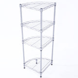 XM-243S Fan-shaped Carbon Steel Metal Assembly 4-Tier Storage Rack Silver Gray 91288015