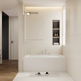30 in. W * 58 in. H rotation shaft door Shower Doors for Bathtub, 1/4
