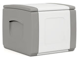 27 Gallon Outdoor PP Deck Box Waterproof Patio Storage Box with Side Handles & Dual-Tone Design-Gray 59437572
