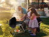 28-Inch Portable Charcoal Grill with Wheels and Storage Holder, Porcelain-Enameled Lid and Ash 40059147