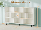 55" x 9.5" x 42" Bookcase w/ 5 Metal Legs 2 Anti-tip Devices Display Cabinet Rack 57278889