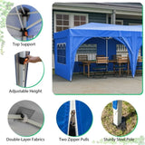 ZNTS 10'x20' Pop Up Canopy Tent with 6 Sidewalls, Ez Pop Up Outdoor Canopy for Parties, Waterproof W2505P151707