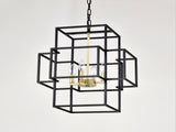 4-Light Metal Lantern Tiered Pendant Hanging Light Fixtures, Industrial Farmhouse Adjustable Height W1592P247685