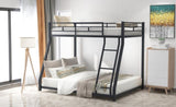 ZNTS Metal Floor Bunk Bed, Twin over Full,Black 45259317