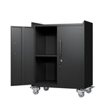 2 Door Tool Cabinets for Garage, Lockable Garage Storage Cabinet, Locking Metal Storage Cabinet with W1831126696
