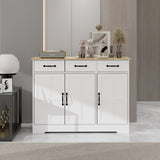 Farmhouse Buffet Cabinet Storage Sideboard with 3 Drawers and 3 Doors for Dining Living Room Kitchen W282138084
