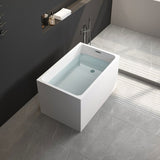 43" Acrylic Freestanding Bathtub ,Spacious rectangle Shape, Gloss White Finish, Chrome Overflow & W1675P225125