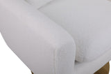 Classic Mid-Century 360-degree Swivel Accent Chair, White Teddy Fabric W1361104579