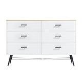 ZNTS 6 Drawer Dresser for Bedroom with Deep Drawers, Wood & Chest of Drawers, Modern White Long W1820P152744