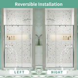 32-36" W x 72" H Piovt Swing Glass Shower Door,Pivot Frame Sliding Shower Door with 1/4" Clear W2122P298103
