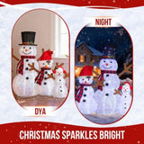 Set of 3 Lighted Snowman Family Christmas Yard Decorations, 4FT 3FT 2FT Pre-lit Pull Up Snowman with 22470567