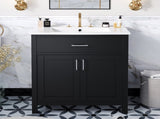 30-Inch Bathroom Vanity with Ceramic Sink and Ample Storage - The Perfect Choice for Small Bathrooms WF530809AAB