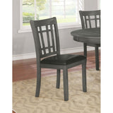 Medium Grey and Black Lattice Back Side Chairs B062P145657