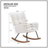 Comfy Upholstered Lounge Chair Rocking Chair with High Backrest, for Nursing Baby, Reading, Napping W876127878