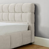 California King size Upholstered Bed ,comfortable upholstered bed frame, Chenille fabric, with W487P311316