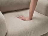 Contemporary Accent Chair Taupe Boucle Fabric Upholstery Plywood Frame Pillow Cozy Living Room B011P308555