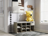 Storage Bench, Shoe Bench, Entryway Bench Padded Cushion, Drawer and Open Compartments, Bench W3151P288934