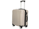 ABS Trolley Case 20in 24in 28in 3PCS Suitcase Set Striped Textured Suitcase Champagne Gold 10461494