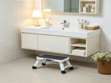 330lbs Capacity Folding Step Stool, 1-Step Steel Step Ladder with 3 Adjustable Heights, Non-Slip 26006754