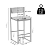 Kitchen Bar Stools with Footrest Set of 2 Paper Rope Weave Dining Chairs Counter Height Barstool W1757P254841