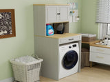 Over the Washer, Dryer and Robot Vacuum Storage Cabinet suitable for Compact Washing Machines, W1120P327070