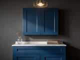 33" Navy Blue Shaker Wall Cabinet Solid Wood with 2 Adjustable Shelves Ready-to-Assemble for T2950P511192