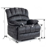 ZNTS Large Manual Recliner Chair in Fabric for Living Room, Gray 54543281