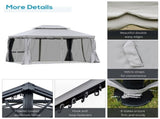 10ft x 13ft Patio Gazebo-Gray-AS 43902272