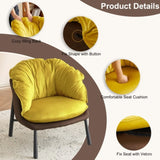 Velvet Accent Chair Barrel Chair with Metal Legs Modern Comfy Armchair Accent Reading Chair for 00937279