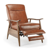 Sarasota Wood Arm Push Back Recliner - Caramel B050P281016